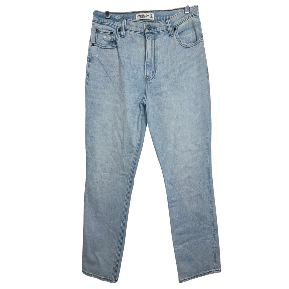 Abercrombie & Fitch 90s Slim Straight Ultra High Rise Blue Denim Jeans Size 29 8